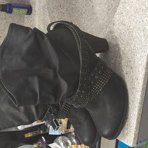 Black Studded Women's Boots Size 11